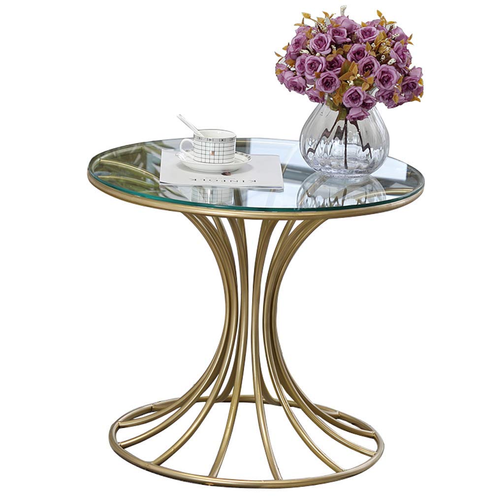 Table basse ronde de salon table d'appoint dorée pour chambre et café