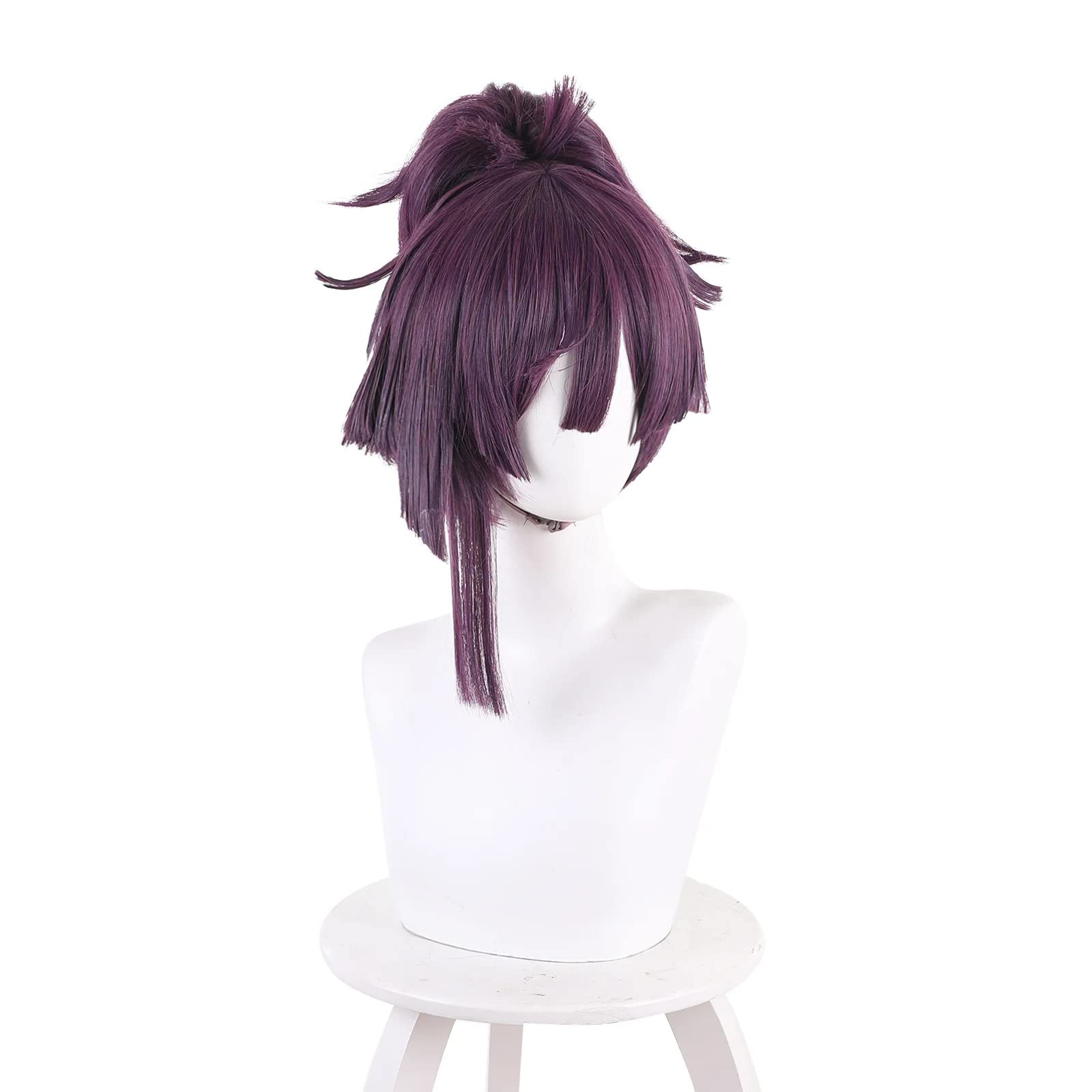GorgewgPurple Hair for Yuzuriha Hells Paradise Jigokuraku Cosplay Women Wig with Detachable Ponytail