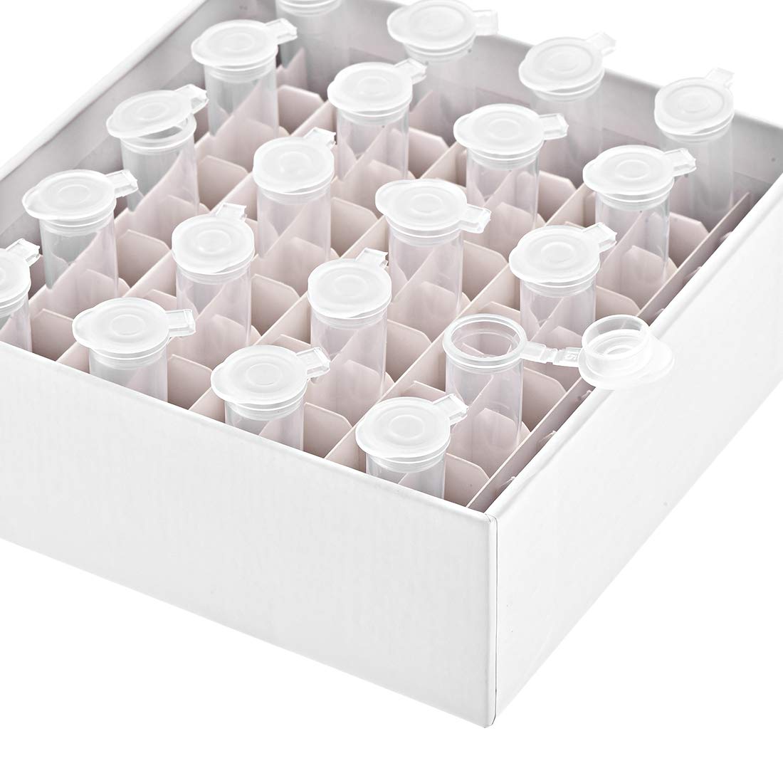 uxcell Centrifuge Tube Freezer Storage Box 81 Places Cardboard Cryogenic Holder Rack for 1.5/1.8/2ml Microcentrifuge Tubes, Vials, Samples 5Pcs