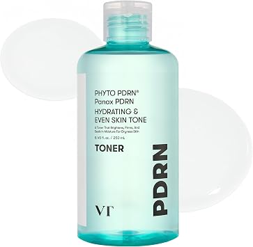VT COSMETICS PDRN Toner, Hydrating Facial Toner with 50,000ppm Vegan PDRN, Korean Wild Ginseng, Niacinamide & Panthenol, Lightweight, Fragrance-Free, Skin Soothing, Korean Skincare 8.45 fl. oz.