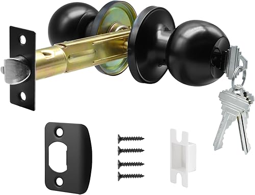 TPard Pomo de puerta de entrada con llave de 5 pulgadas con cerradura y llave, c