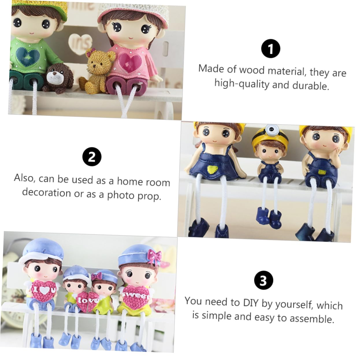 Toddmomy 2 Set Long Leg Doll Stools DIY Dollhouse Stools Doll Photo Props Photo Backdrop