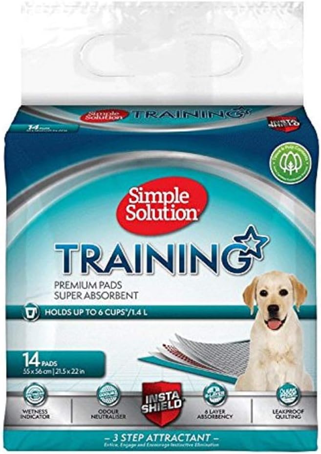 Simple Solution Absorbent Premium Dog and Puppy Training Pads Pack of 14 Pet Supplies