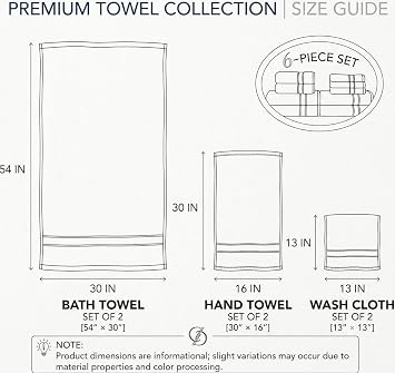 Lacoste Heritage Supima Cotton 6-Piece Towel Set, Meteorite