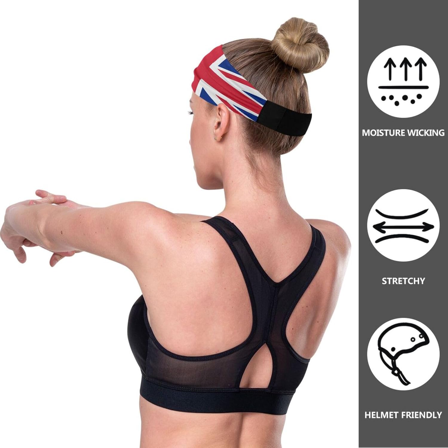 Women's Fashion Headbands Transgender Pride Flag Yoga Elastic Hair Bands Sweat Hair Wrap for Workout Running Sport