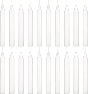 Mega Candles 20 pcs Unscented White Exquisite Mini Taper Spell Candles, 4 Inch Tall x 1/2 Inch Diameter, Magic Chimes, Enchantment, Casting Rituals, Witchcraft, Wiccan, Altar, Metaphysical