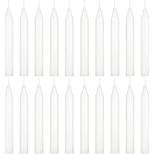 Mega Candles 20 pcs Unscented White Exquisite Mini Taper Spell Candles, 4 Inch Tall x 1/2 Inch Diameter, Magic Chimes, Enchantment, Casting Rituals, Witchcraft, Wiccan, Altar, Metaphysical