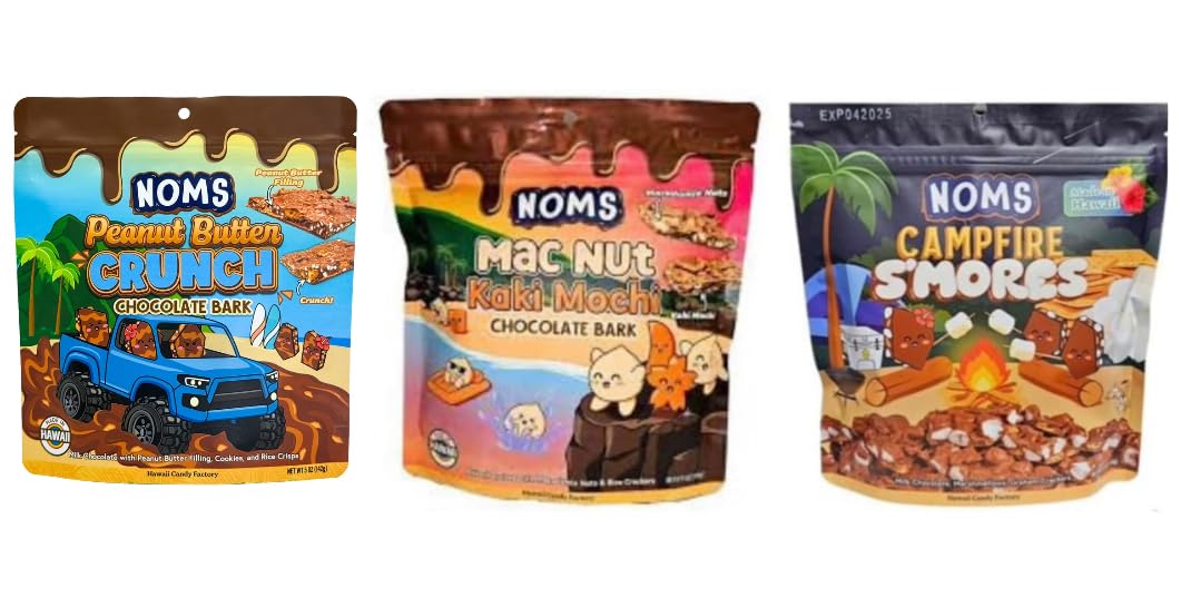 Generic Noms pack of 3 Peanut Butter, Mac Nut Khaki Mochi & Campfire S'mores