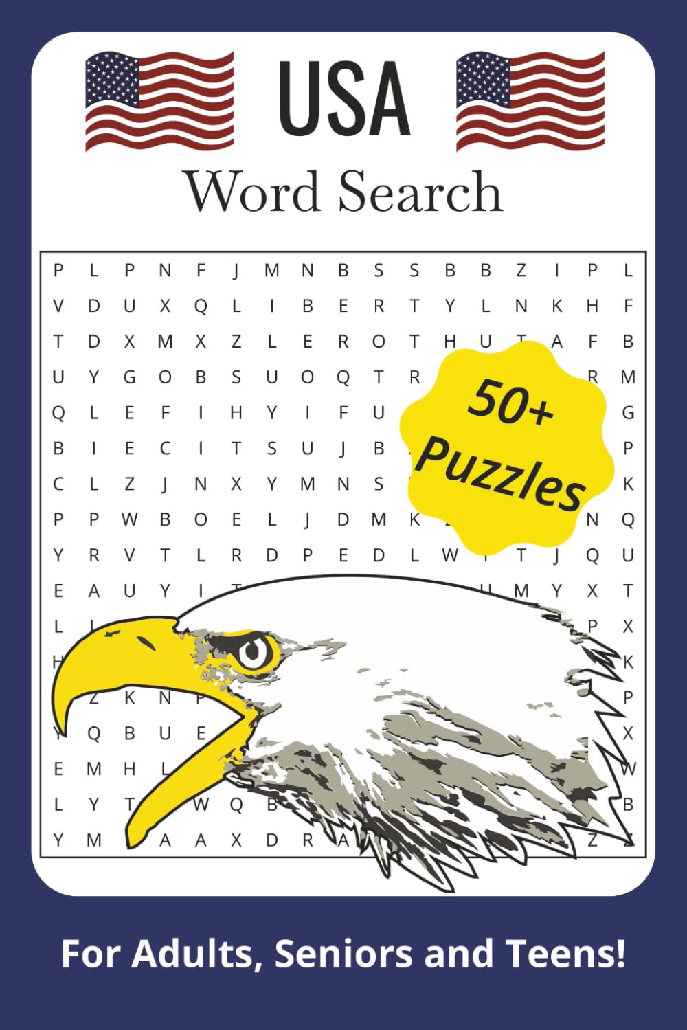 America Word Search Puzzle Book: Word Searches with Easy to Read Print about America, States, History and more | 6x9 inches | 110 pages | 50+ Puzzles. Gift for Anxiety Relief and Relaxation