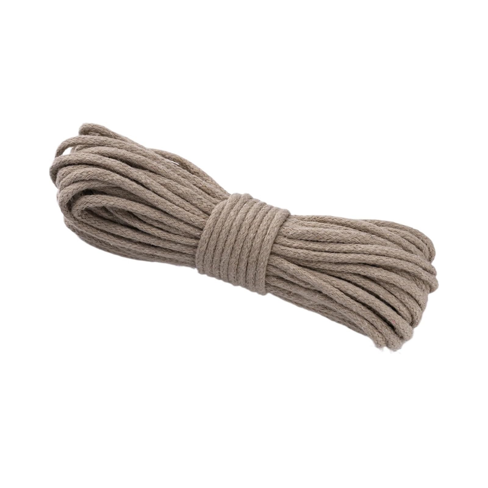 Cotton Macrame Cord 10Meters/roll 3.0mm Braided Cord for Cotton Macrame Rope Crochet Weaving Knitting Small Bundle Packs DIY(Grey)