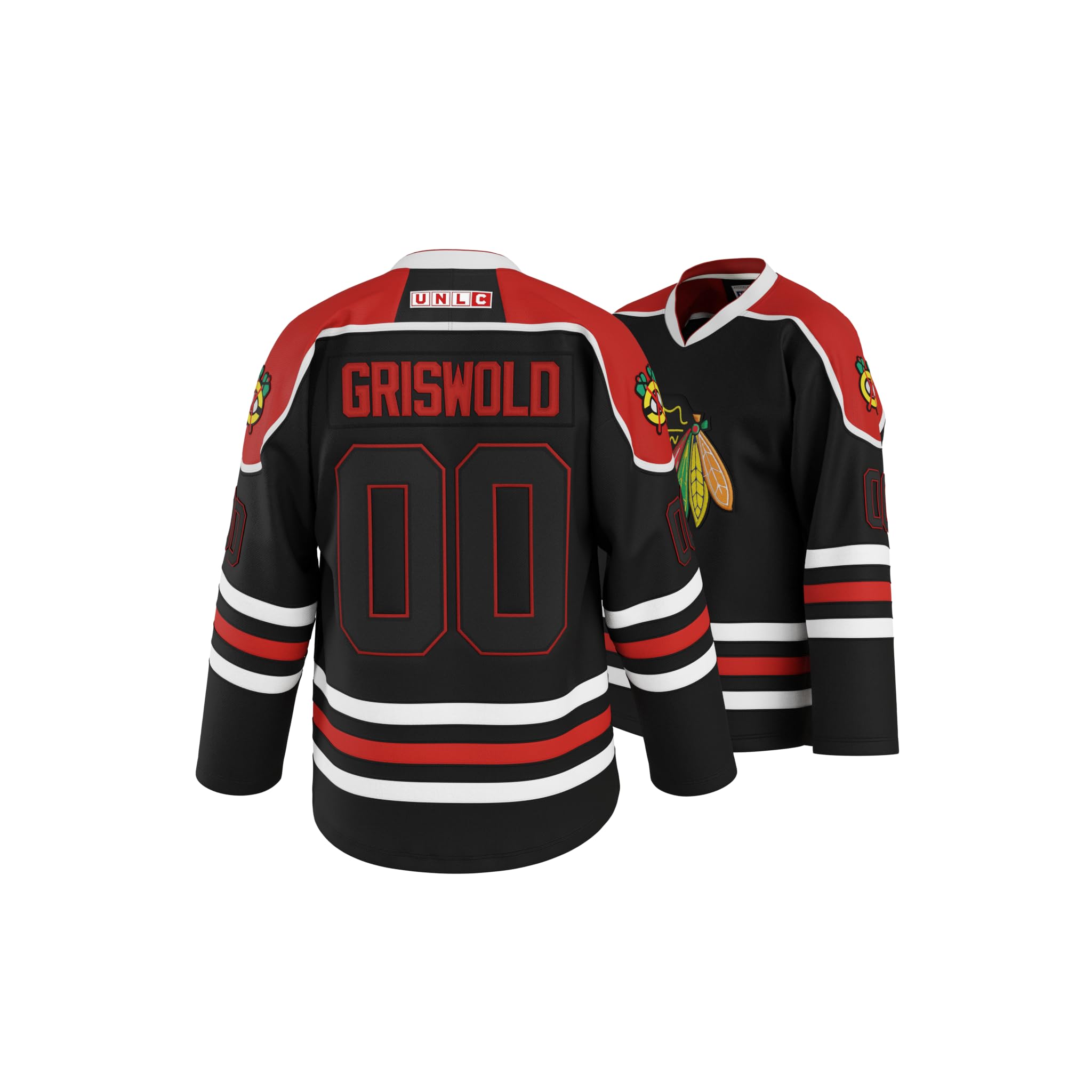 Griswold #00 Movie Hockey Trikots Genähte Buchstaben und Zahlen Schwarz