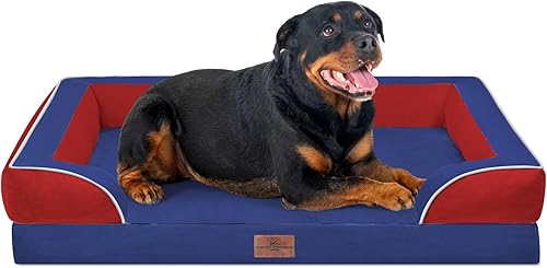 Miniatura 202 de Comfort Expression - Cama ortopédica perros pequeños, 20 x 14 pulgadas, impermeable, espuma soporte cartón de huevo, cojines extraíbles, sofá con