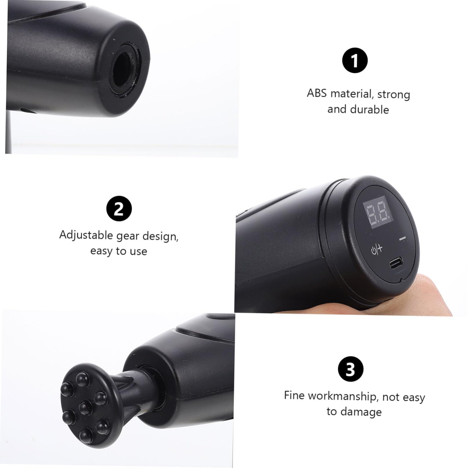 Ipetboom Masajeador de Percusión Eléctrico Masajeador Muscular 6 Niveles de Ajuste Motor de 3200 Rpm Relajación Muscular Casa Oficina Viaje