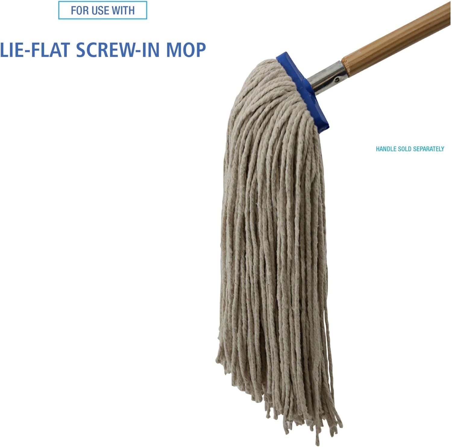 Boardwalk BWK724CEA Cut-End Lie-Flat Wet Mop Head, Cotton, 24oz, White