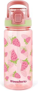 Kids Water Bottle with Straw, 600ml/20 Oz Plastic Water Bottle