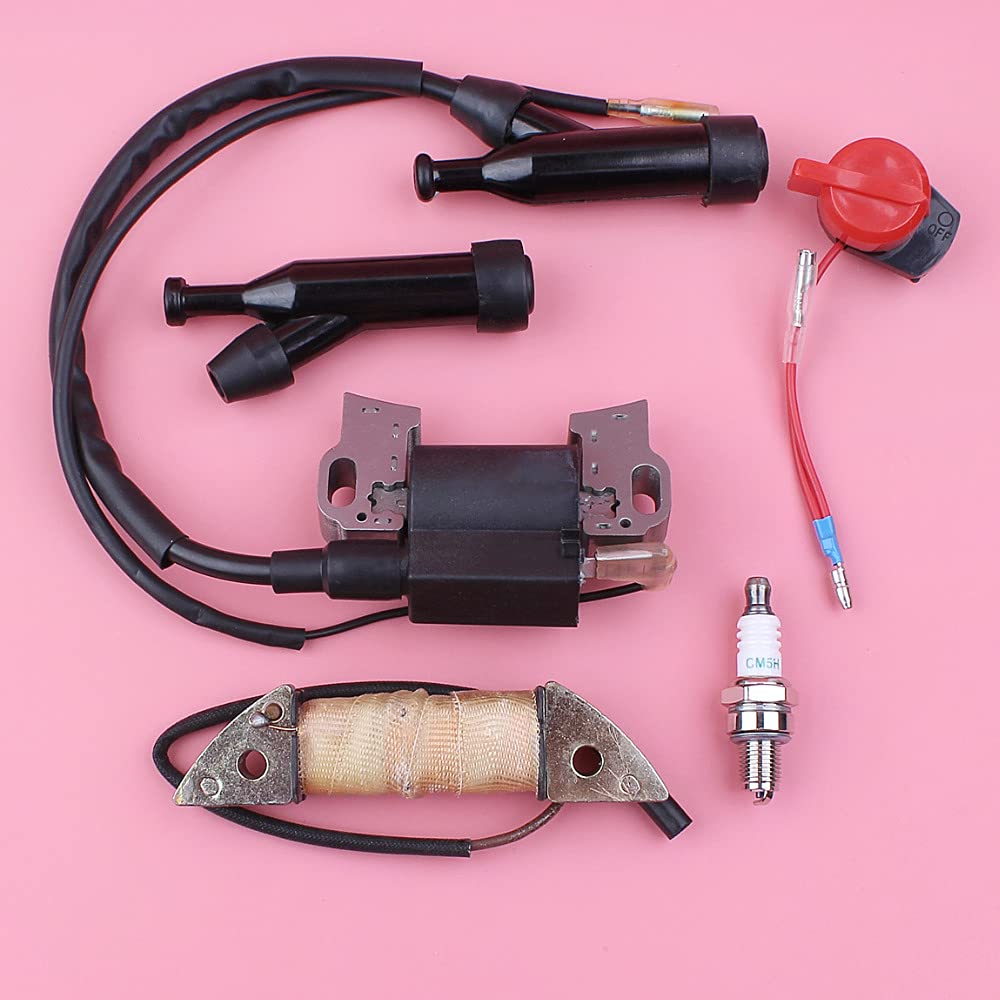Bobina de carga de encendido for GX160 GX200 5.5HP 6.5HP GX 160 200 Interruptor de parada Bujía Parte del motor del cortacésped (Actualización de repuestos)