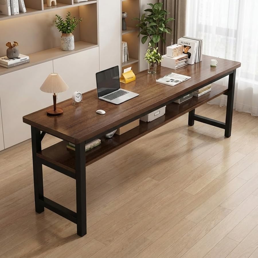 オフィスデスク パソコン デスク 勉強机 二層収納 拡張デスクトップ カウンターテーブル バルコニー テーブル 安定した構造 pcデ