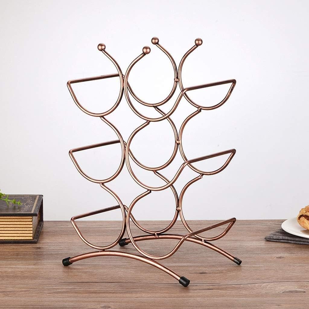 Wine Rack 3-Layer Stackable Wine Rack - Classic Wine Rack - Suitable for Bars Cabinets Pantry Etc. - 6 Bottles Metal