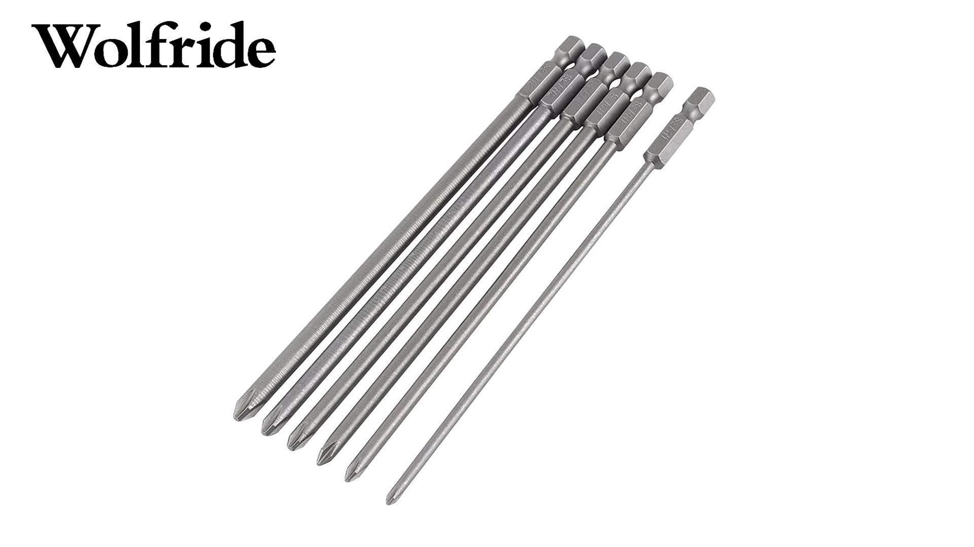 Wolfride 6Pcs 1/4 Inch Hex Shank Long Phillips Head Screwdriver