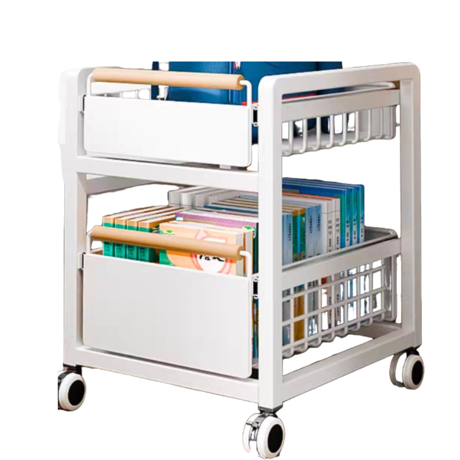 Étagère métallique pivotante à 360° blanche pour bureau
