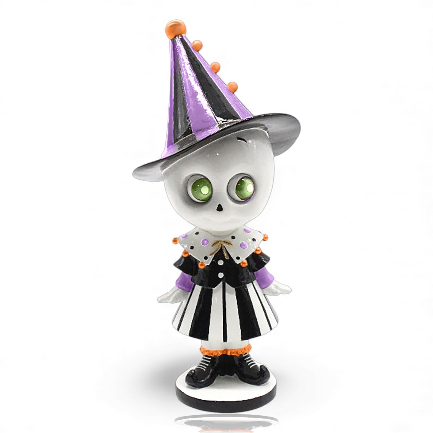 December Diamonds Witch Hat Skeleton Girl Figurine – 10.5 Inch Halloween Skeleton Decor, Whimsical Gothic Collectible Statue