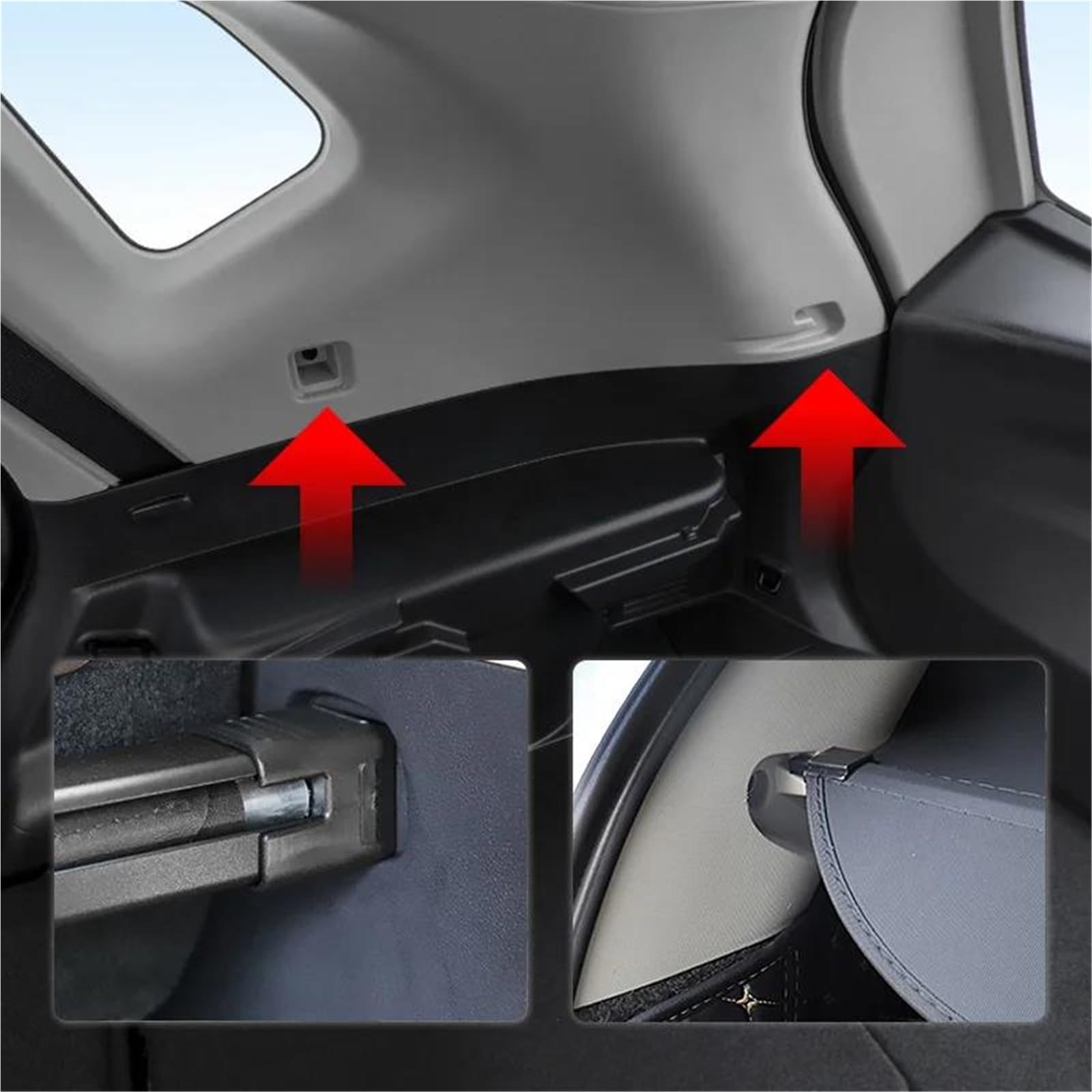 Para Nissan Para X-TRAIL Para ROGUE 2014-2020 cubierta carga maletero portaequipajes retráctil impermeable protector privacidad Cubierta Carga(Cuero)