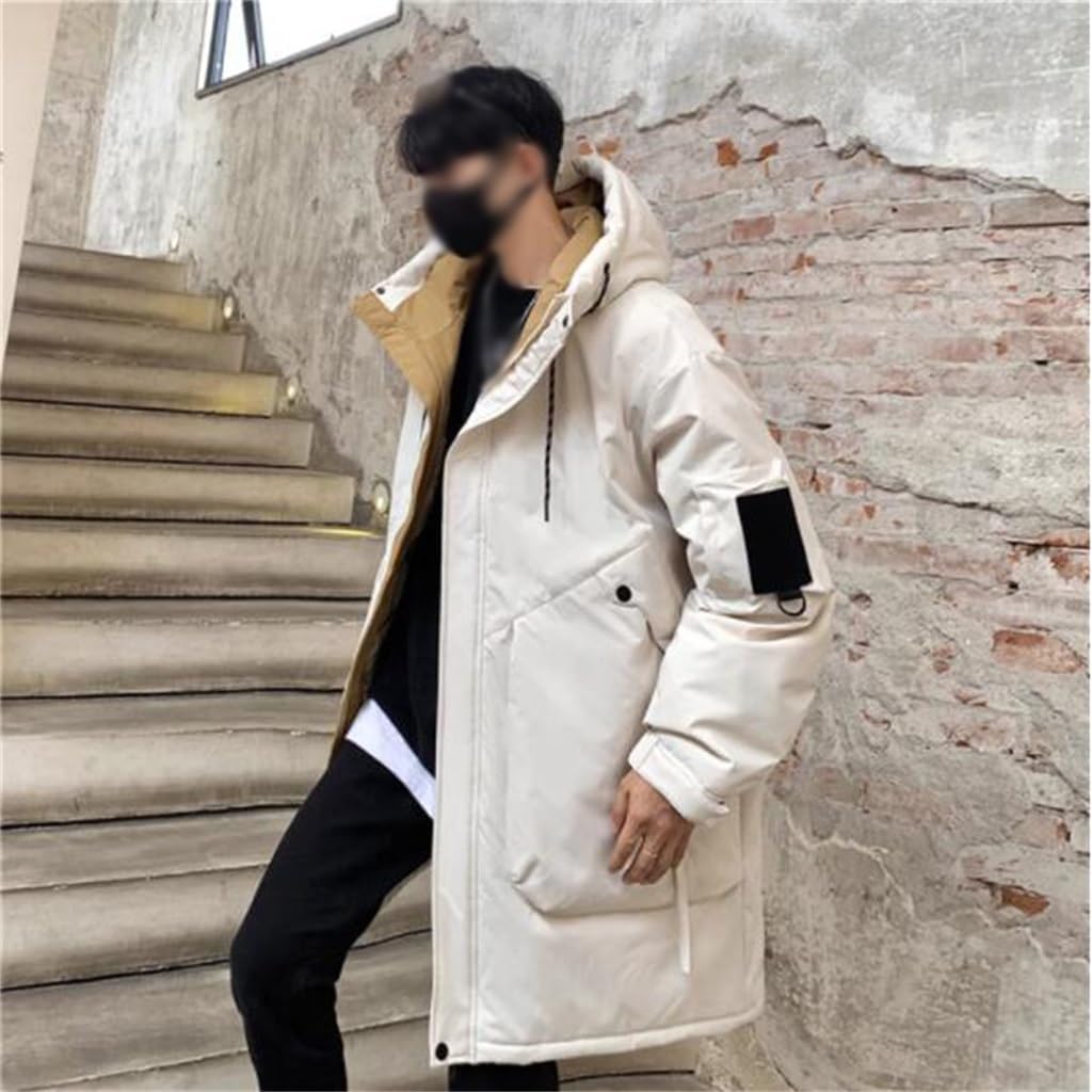 VIDI Pai To Overcome The Long Hooded Down Jacket Men's Winter Light And Thick White Duck Work Coat