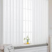YKFN Lace Curtain, Length 82.7 inches (210 cm), Width 59.1 inches (150 cm), 1 Piece, Lace Curtain, Light Shield, UV Protection, Insulated, Striped, Nordic Style, Small Windows, Image Shield, Sun