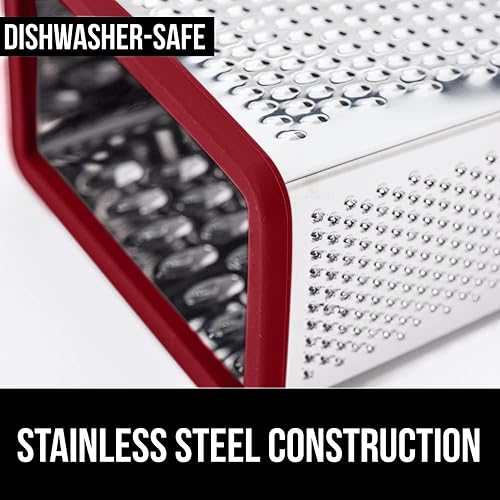 Miniatura 4 de Gorilla Grip Rallador de caja y pelador de verduras, el rallador de caja tiene un recipiente integrado, el pelador es apto para lavavajillas, ambos