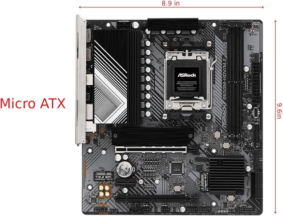 Asrock B650M-HDV/M.2, AMD B650, AM5, Micro ATX, 2 DDR5, HDMI, DP, 2.5G LAN, PCIe4, 2x M.2