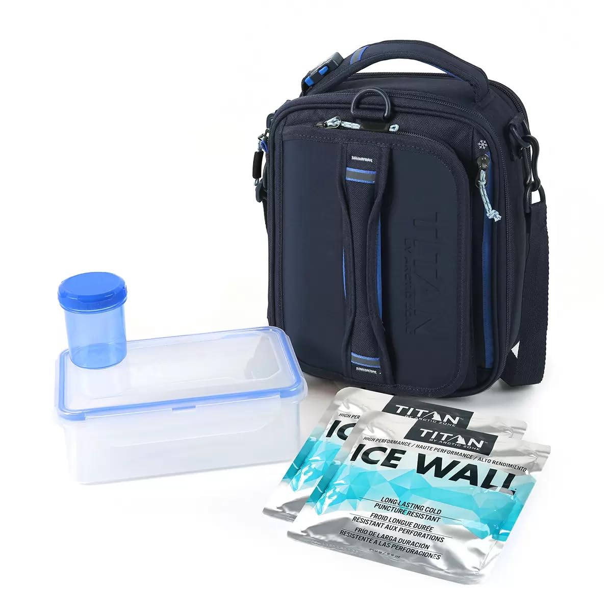 Titan by Arctic Zone Bolsa de almuerzo expandible para frigorífico, color azul marino