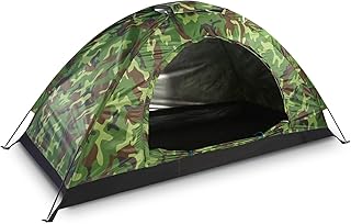 Pop Up Tent Camouflage Tent Waterproof Dome Tent Canopy Camping Tent 1 Person, Lightweight 100% UV Protected Family Outdoor Backpacking Tent with Carrying Bag for Outdoor Camping Hiking