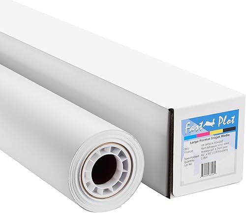 Vista 24 de FastPlot Vinilo autoadhesivo – Resistente al agua 4 mil – Rollo de 36 pulgadas x 60 pies – núcleo de 2 pulgadas