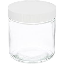 JG Finneran 9-183 Clear Glass Standard Short Straight Sided Wide Mouth Jar with White Polypropylene Closure and 0.015" PTFE Lined, 89-400mm Cap Size, 500mL Capacity Pack of 12