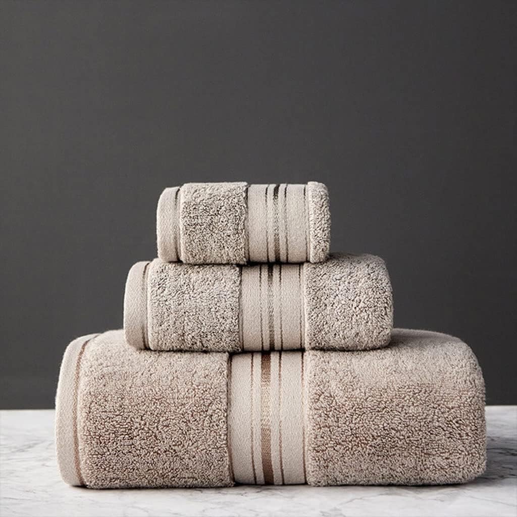 Bath Towel Set Cotton Soft Super Absorbent Towel Face/Thick and Large Bath Towel Bathroom Hotel Sauna(Black)