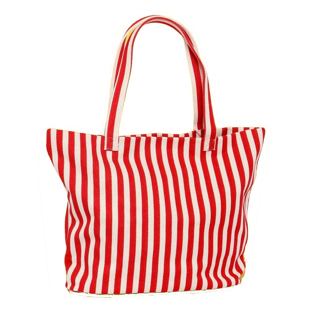 Agatha Ruiz de la Prada Bolso Tote Playa con cremallera y franjas de color rojo