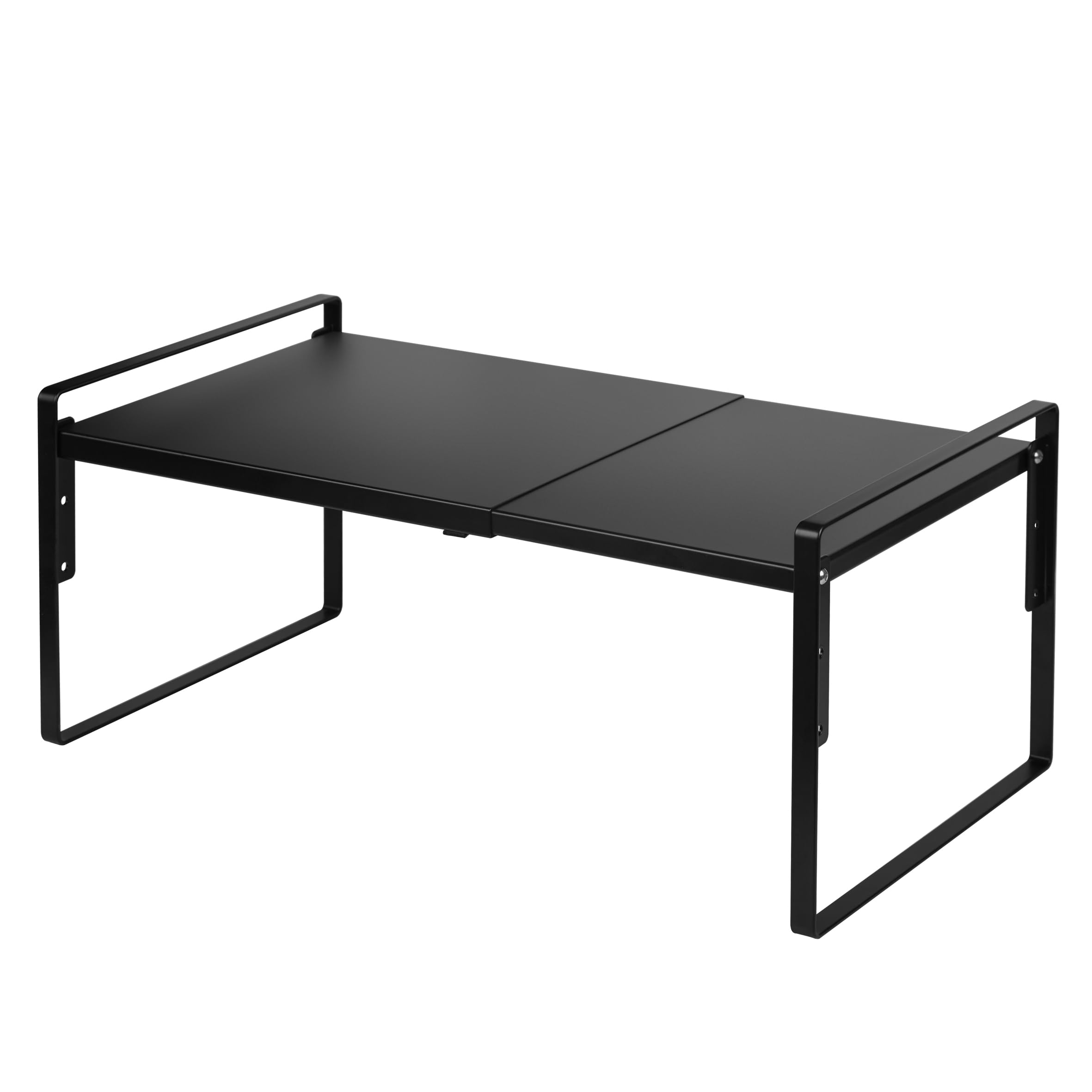 Nxconsu Cabinet Shelf Expandable Height Adjustable Shelf Organizer Riser for Kitchen Cabinet Pantry Cupboard Under Sink Countertop Organization Storage Space Saver Stackable Heavy Duty Metal Black XXL