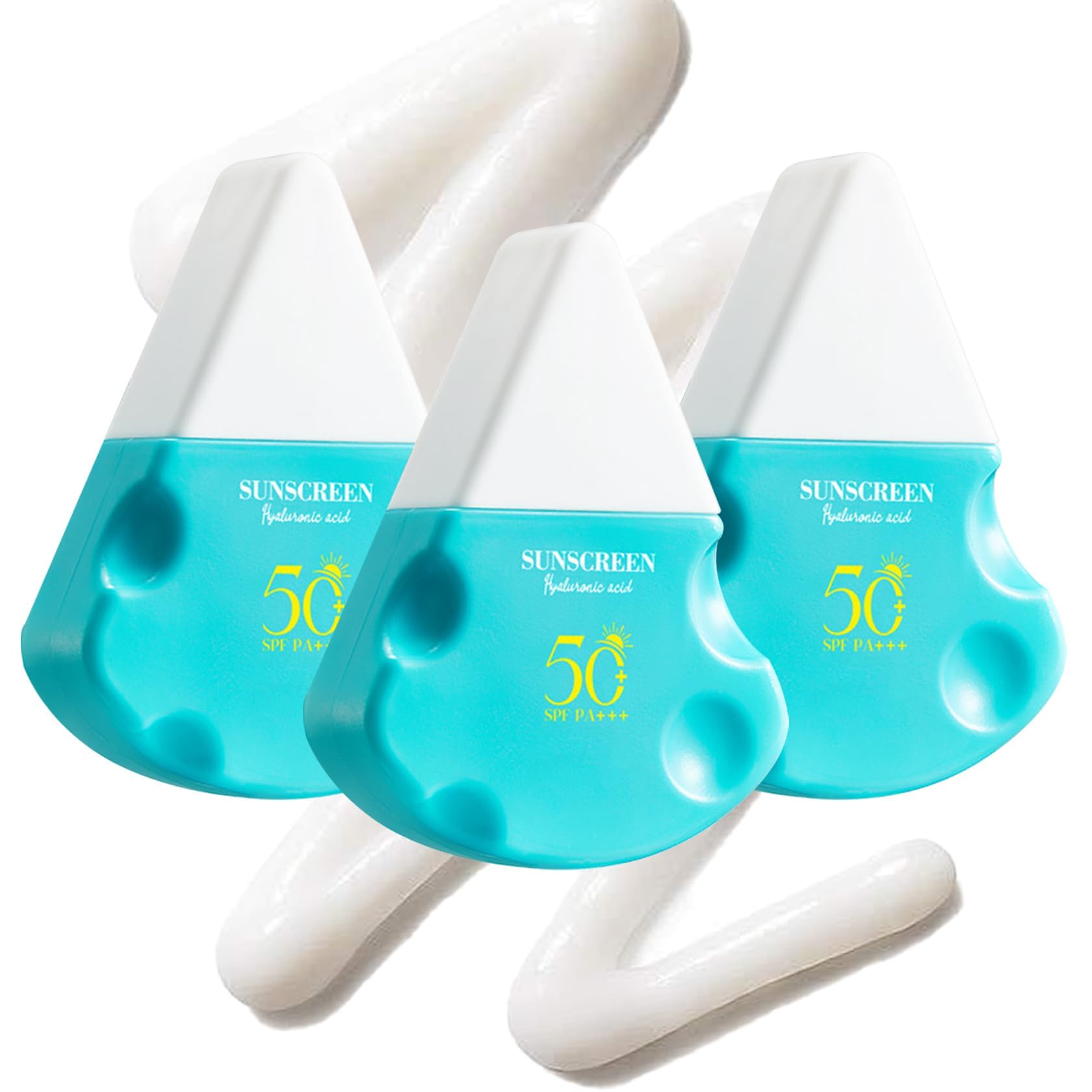 3PCS Moisturizing Sunscreen SPF 50+ PA+++,Travel Size Sunblock,Non-Greasy Waterproofing Sunscreen Lotion for Face and Body,Lightweight Mineral Sun