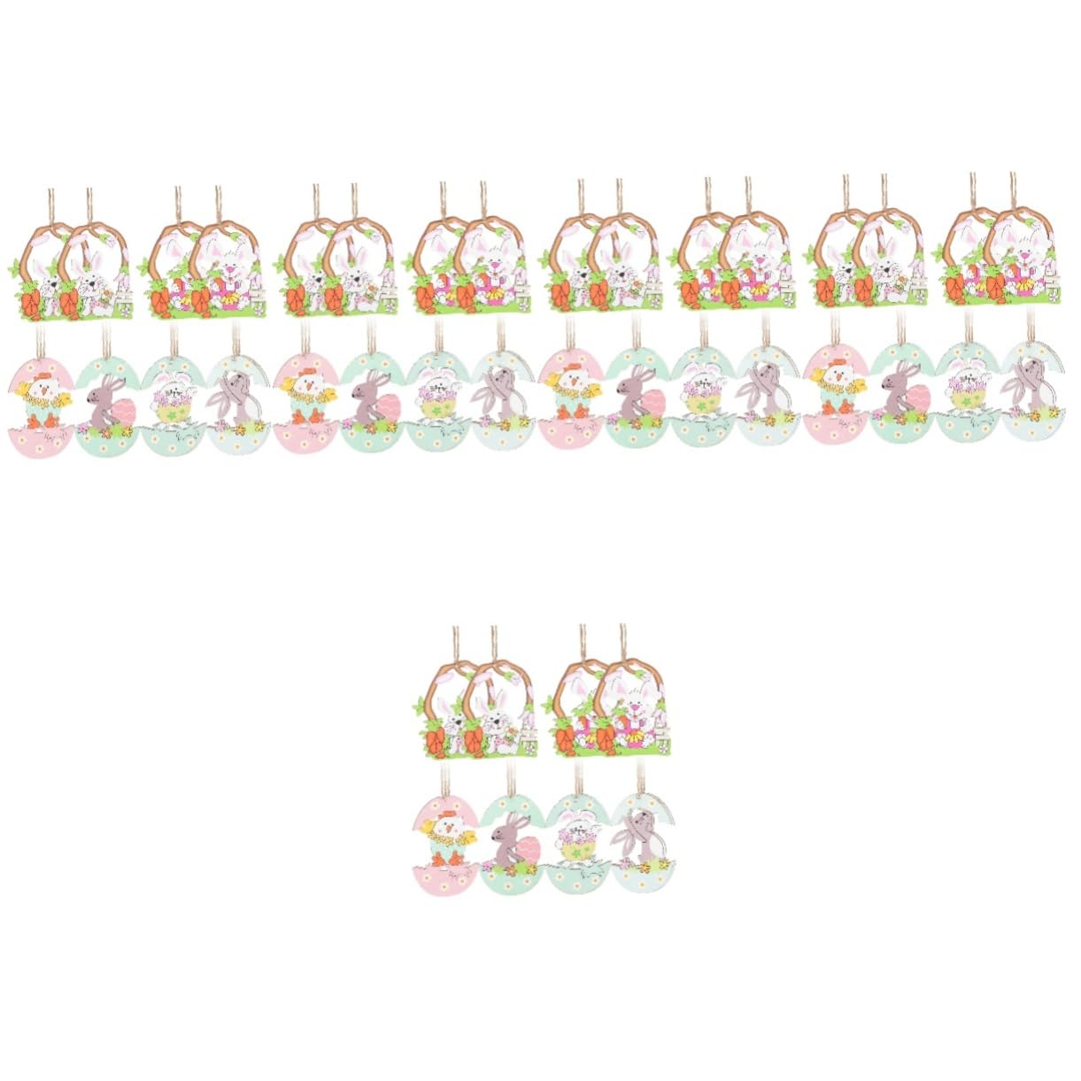 Abaodam 60pezzi Ornamenti Di Legno Forma Di Coniglio Pasquale Decorazioni Appese Per Albero Di Pasqua Accessori Creativi Per Feste e Foto Decorazioni Per La Casa e Compleanni