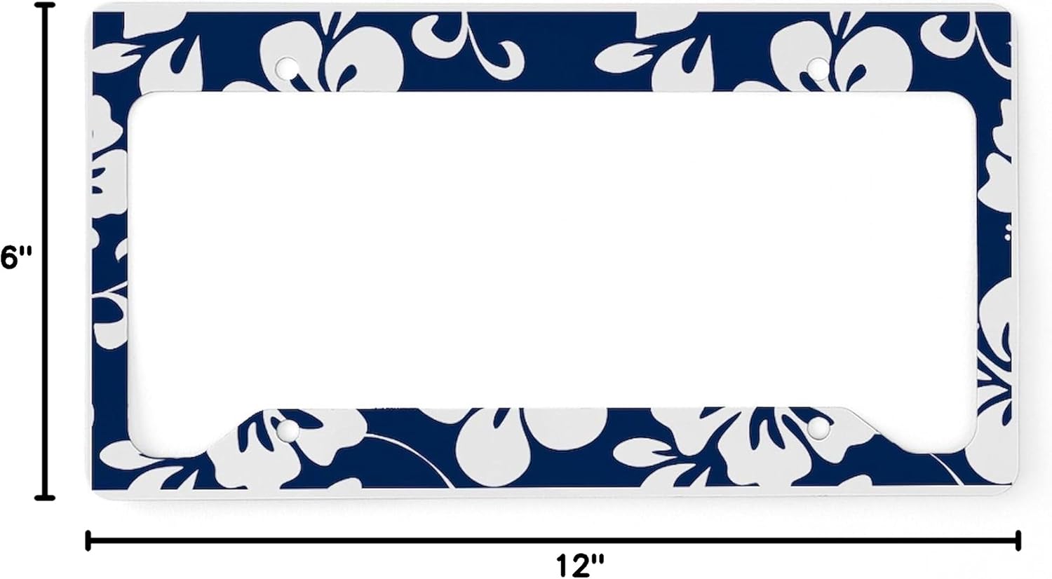 CafePress Navy Blue Hawaiian Hibiscus License Plate Holder Aluminum License Plate Frame, License Tag Holder
