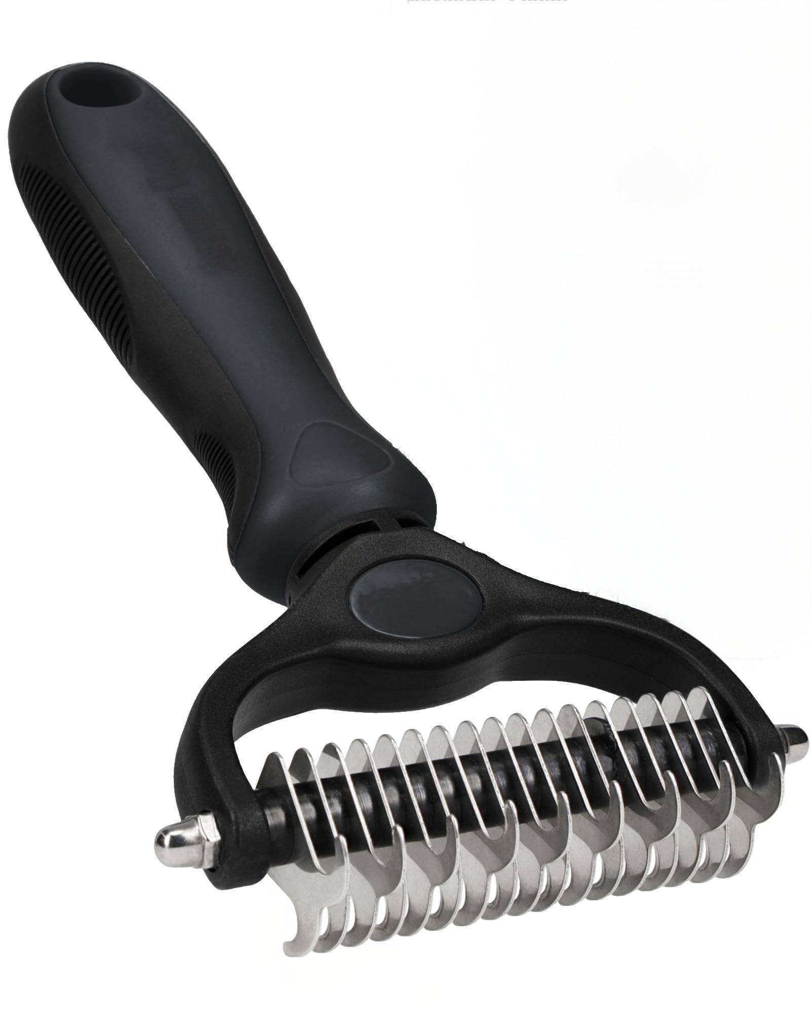 Double Sided Pet Grooming Brush for Dogs & Cats – Extra Wide Undercoat Rake & Dematting Comb – Professional Shedding Control Tool Reduces Hair Loss 95%, Fur Removal & Detangling – Black