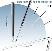 Vista 2 de Patelai 2 Piezas Herramientas Telescópicas de Recogida Magnética Agarradoras Herramientas de Alcance con Clip de Bolsillo 25 Pulgadas Imán