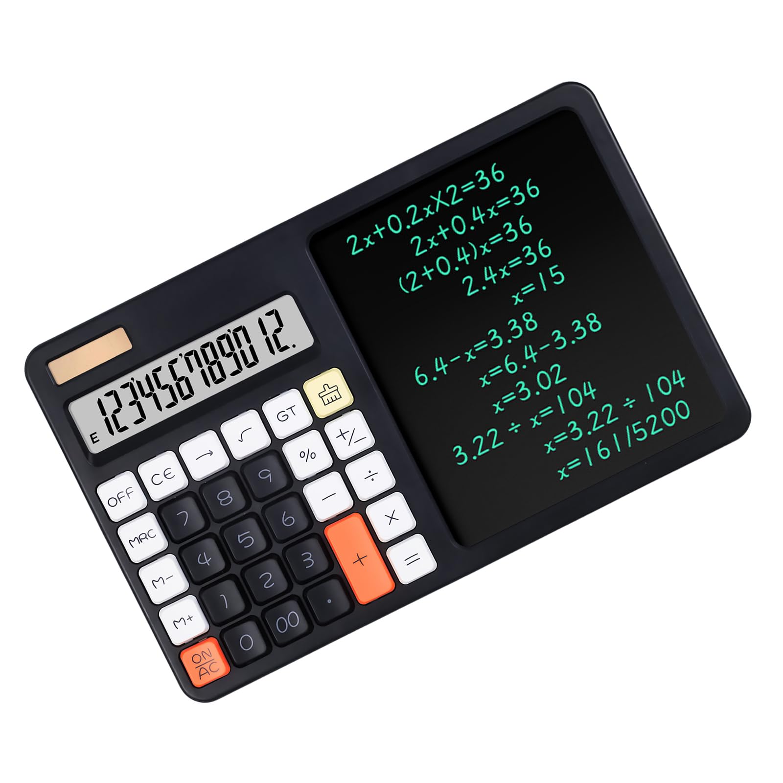 APGLSXY 12 Digit Solar Calculator Large Screen Display Power Business Finance Accounting Calculator with Writing Board Scientific with Solar Charging