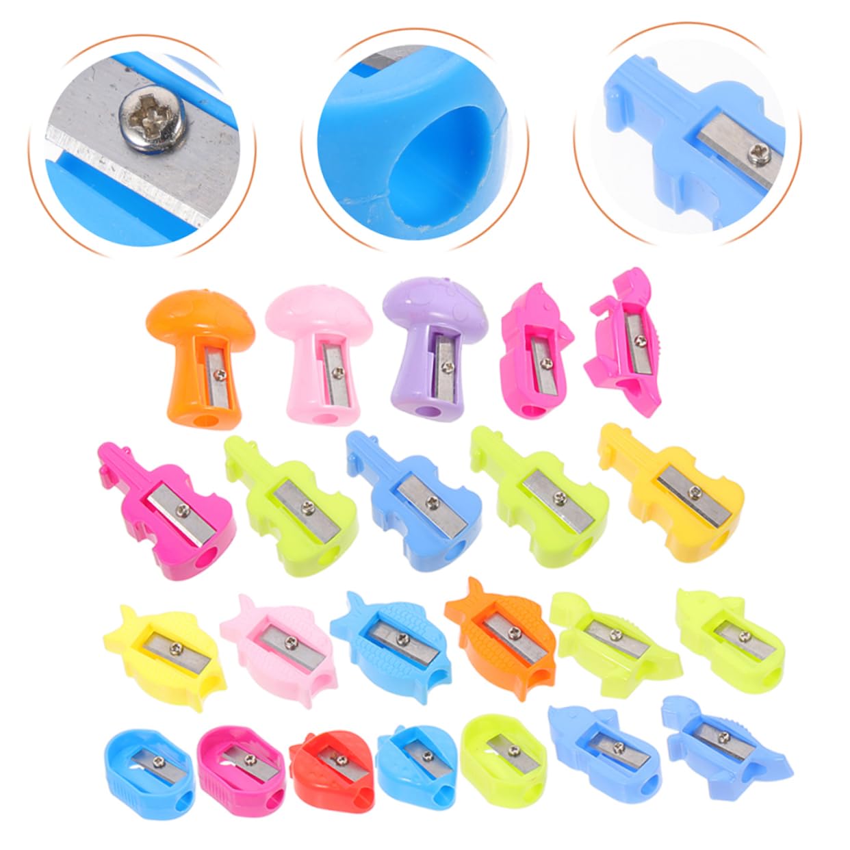 Lurrose 90 Pz temperamatite dei cartoni animati pencil sharpener temperamatite elettrico temperamatita piccoli manuali materiale scolastico in metallo plastica