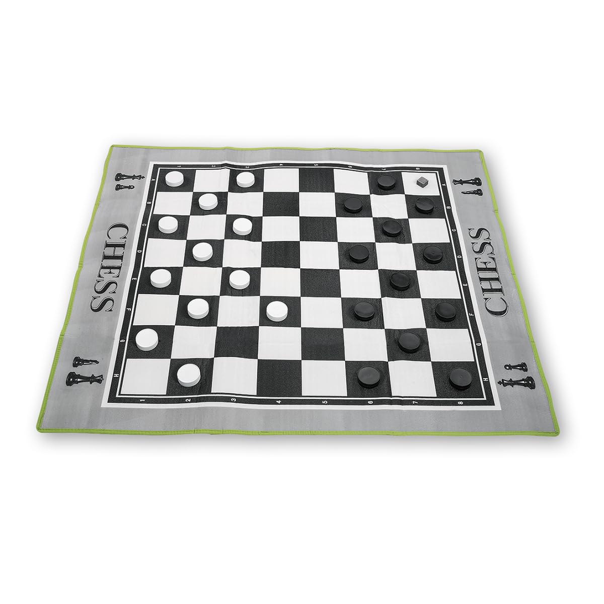 Nasco PE08646 Giant Floor Checkers Game for 2-4 Players, Ages 72+, Includes Carpet and Pieces