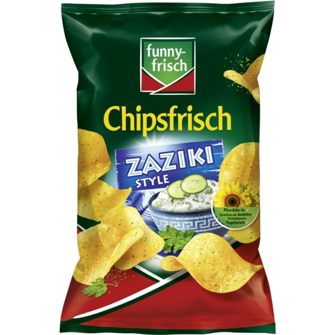 Funny-frisch Chipsfrisch Zaziki Style Chips Cracker 150 gramm x 10 mit Pufai