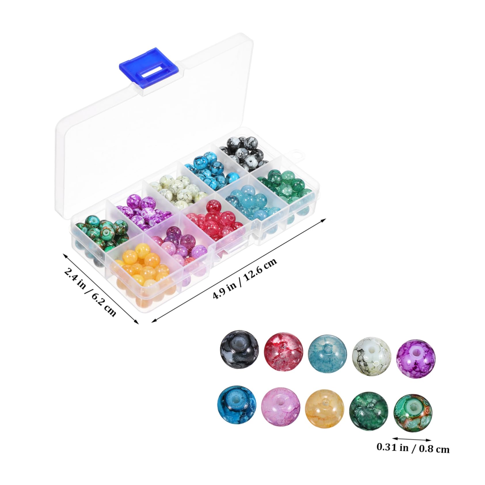 5 Set Perline Rotonde Colorate Con Corda Elastica Da Perline Per Bigiotteria Bracciali E Collane Fai Da Te Per Creazioni Artigianali E Regali Creativi 200 Pezzi*5