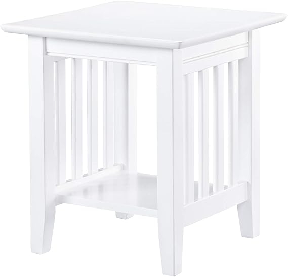 AFI Atlantic Furniture Mission End Table, White, End Table