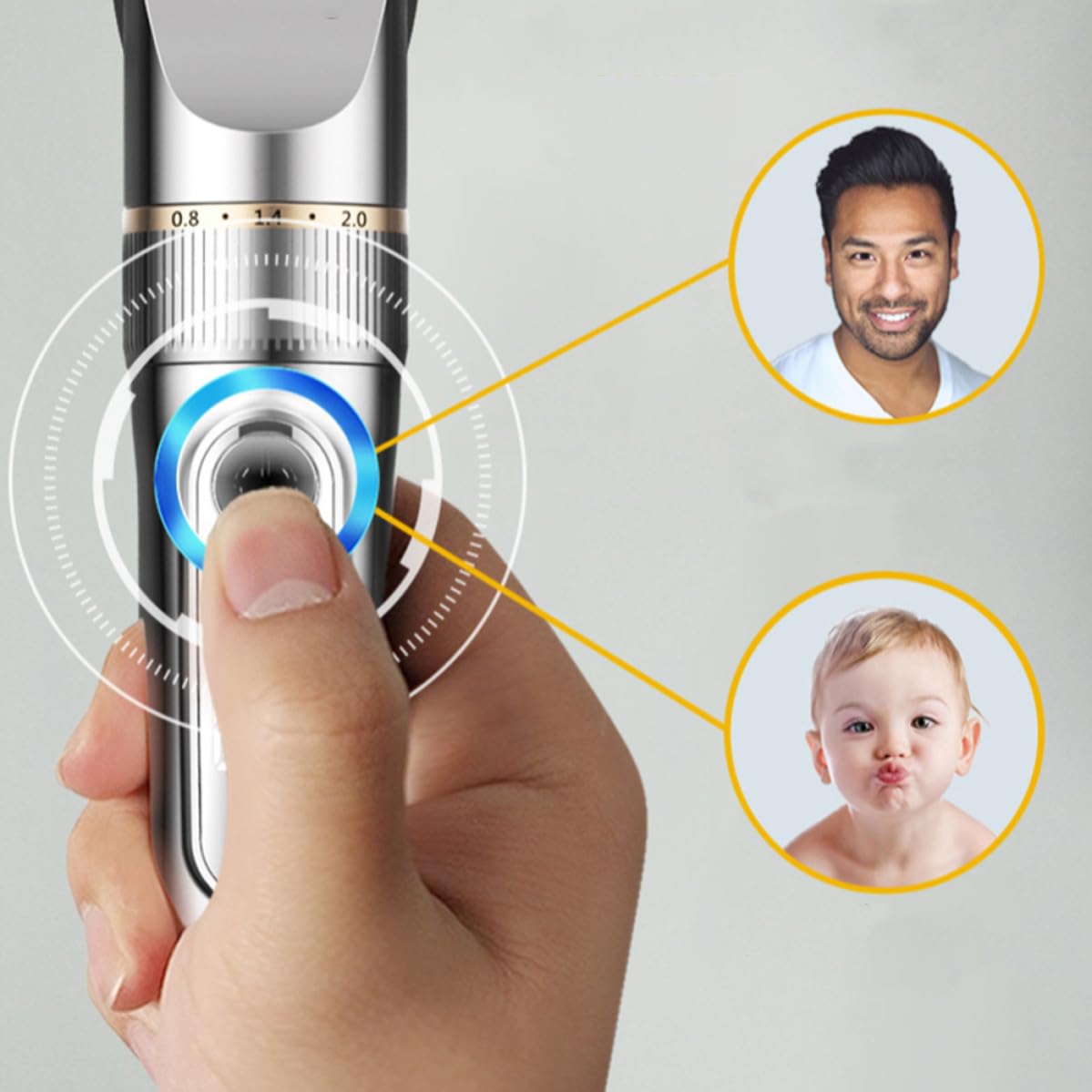 Tondeuse à Cheveux Électrique Légère, Rechargeable, Titane Céramique