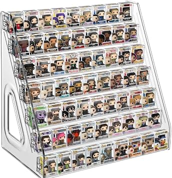 7-Layers Clear Display Shelf for Funko Pop,Mini Collectible Toys Display Shelf for Bitty Pop,Clear Acrylic Display Case for Miniature Mini Action Storage Compatible
